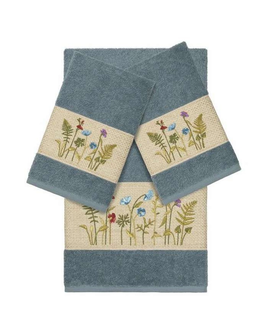 Bath Towels * | Linum Home Turkish Cotton Serenity 3-Pc. Embellished Towel Set