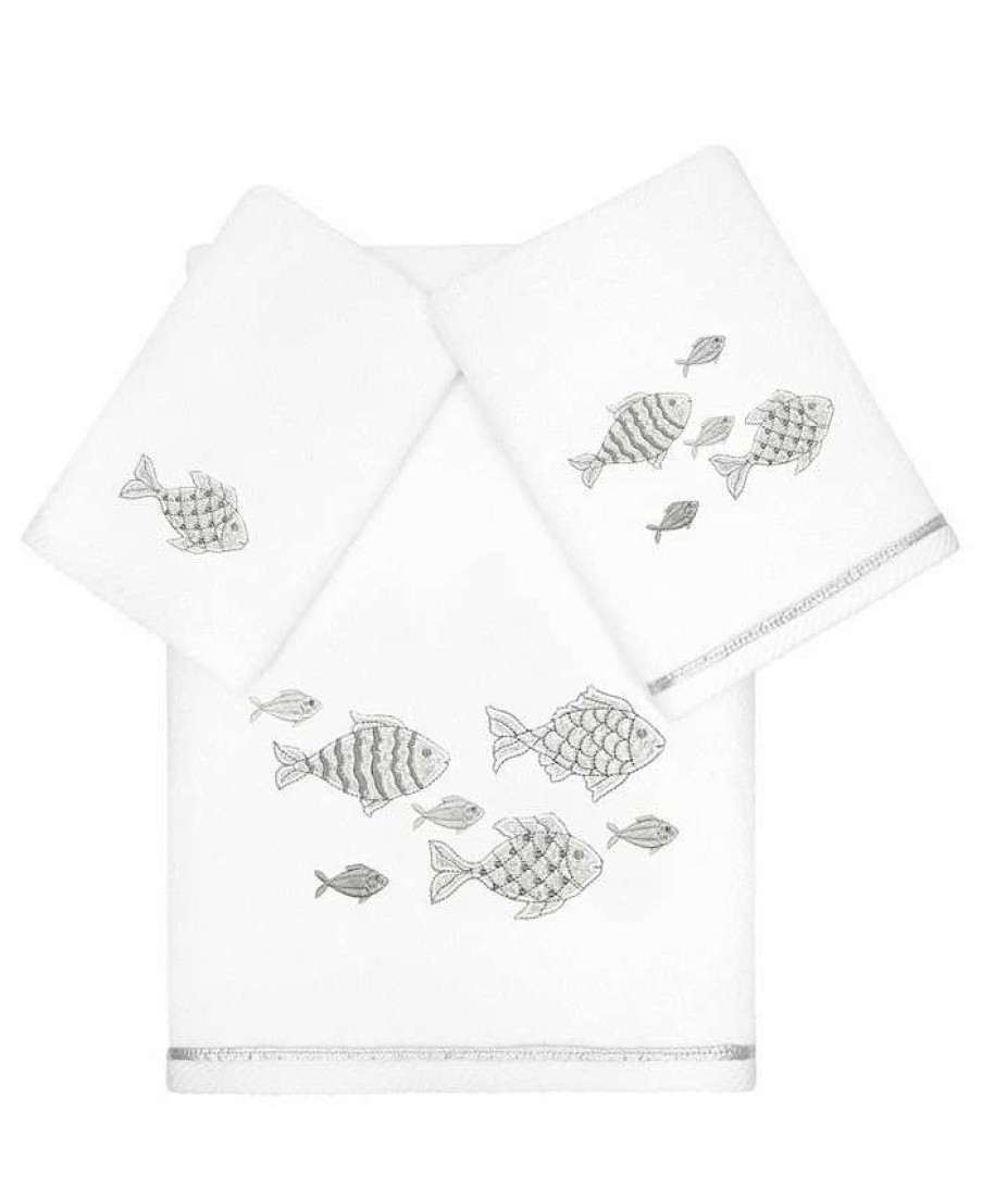 Bath Towels * | Linum Home Textiles Turkish Cotton Figi Embellished Towel Set, 3 Piece