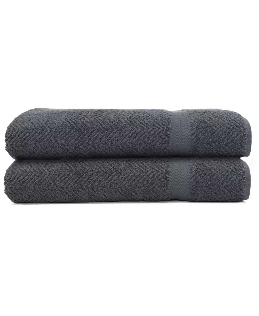 Bath Towels * | Linum Home Rringbone 2-Pc. Bath Sheet Set