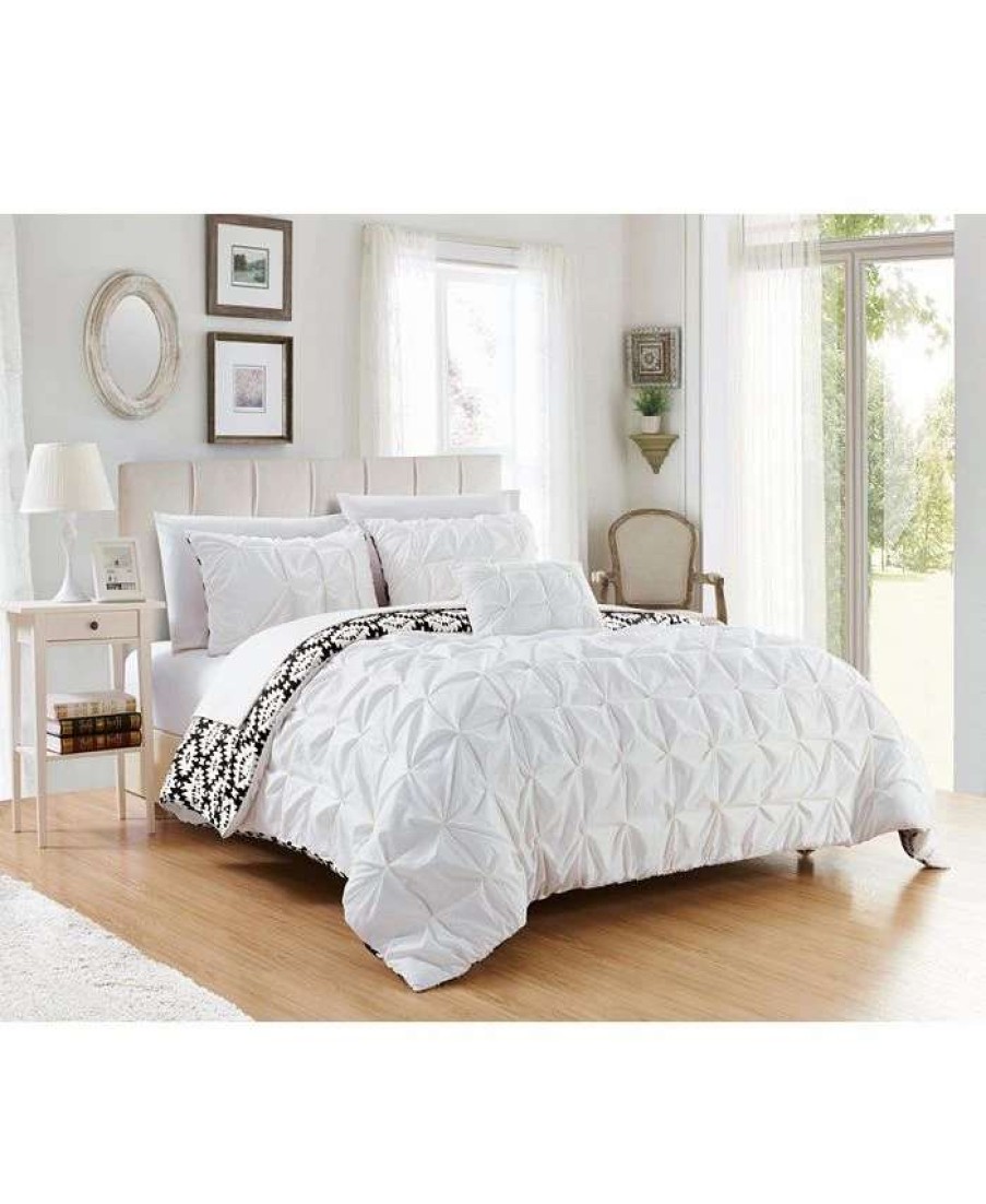 Duvet Covers & Sets * | Chic Home Zissel 8 Pc Queen Duvet Set White