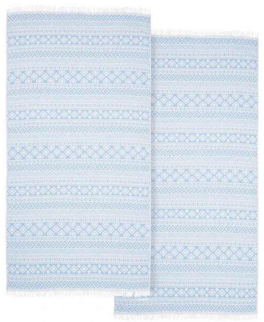 Bath Towels * | Linum Home Textiles Sea Breeze Pestemal Pack Of 2 100% Turkish Cotton Beach Towel