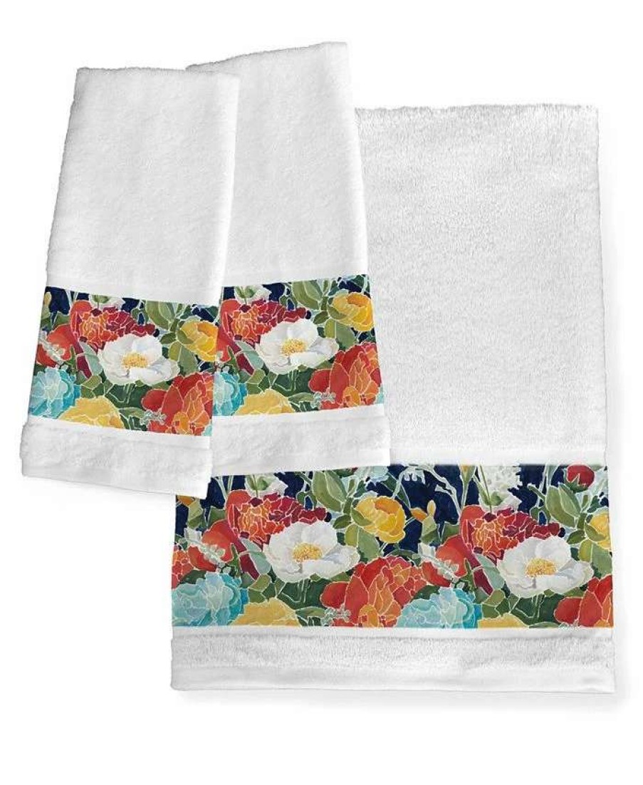 Bath Towels * | Laural Home Midnight Floral Bath Towel Wht/Floral