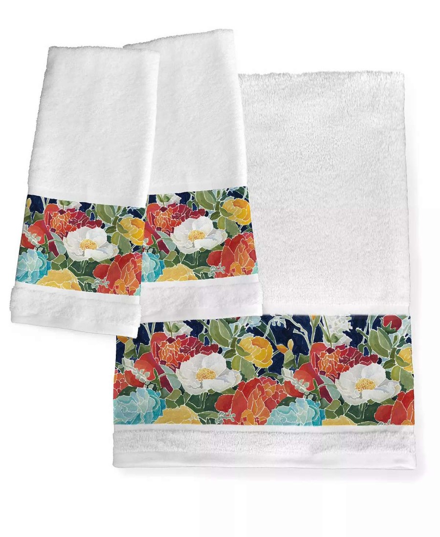 Bath Towels * | Laural Home Midnight Floral Bath Towel Wht/Floral