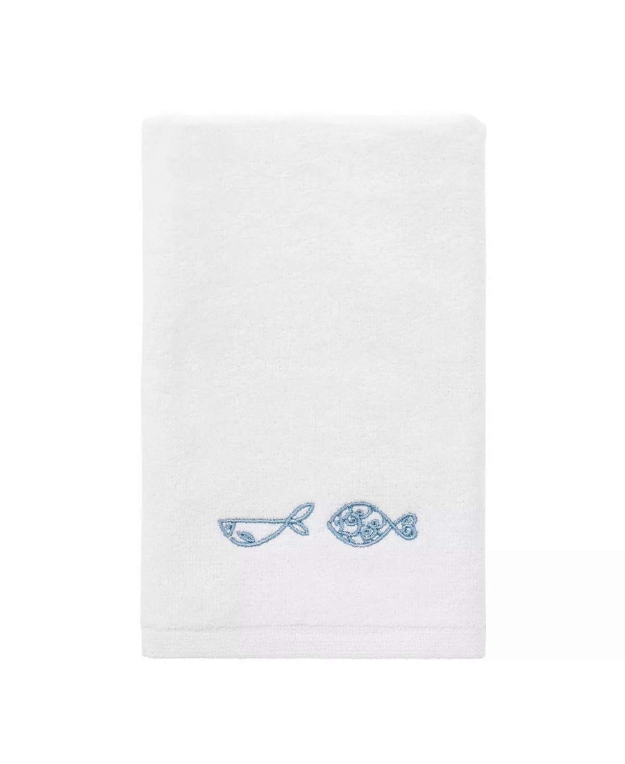 Bath Towels * | Avanti Fin Bay Decorative Fingertip Towel White