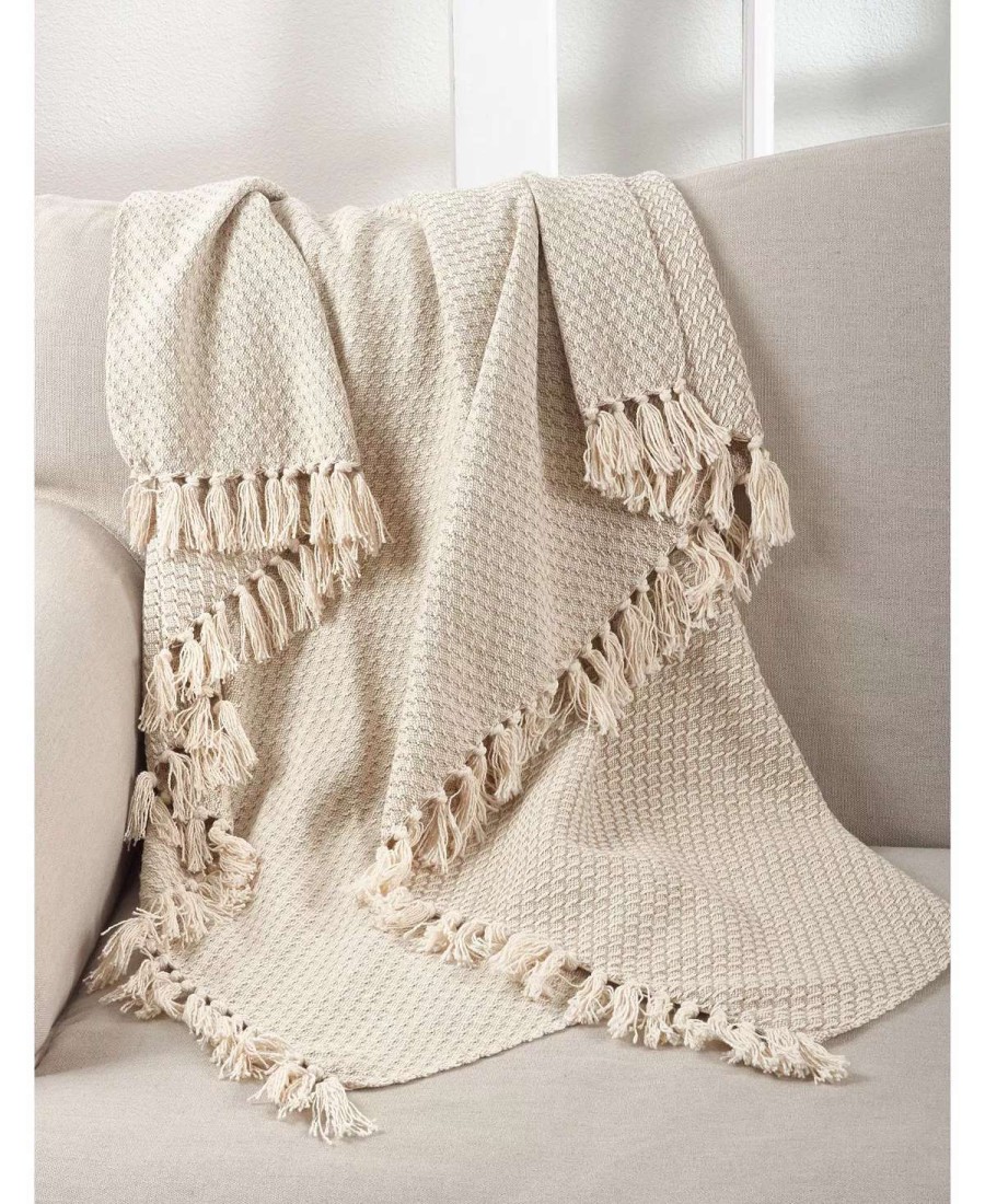 Blankets & Throws * | Saro Lifestyle Classic Throw Beige