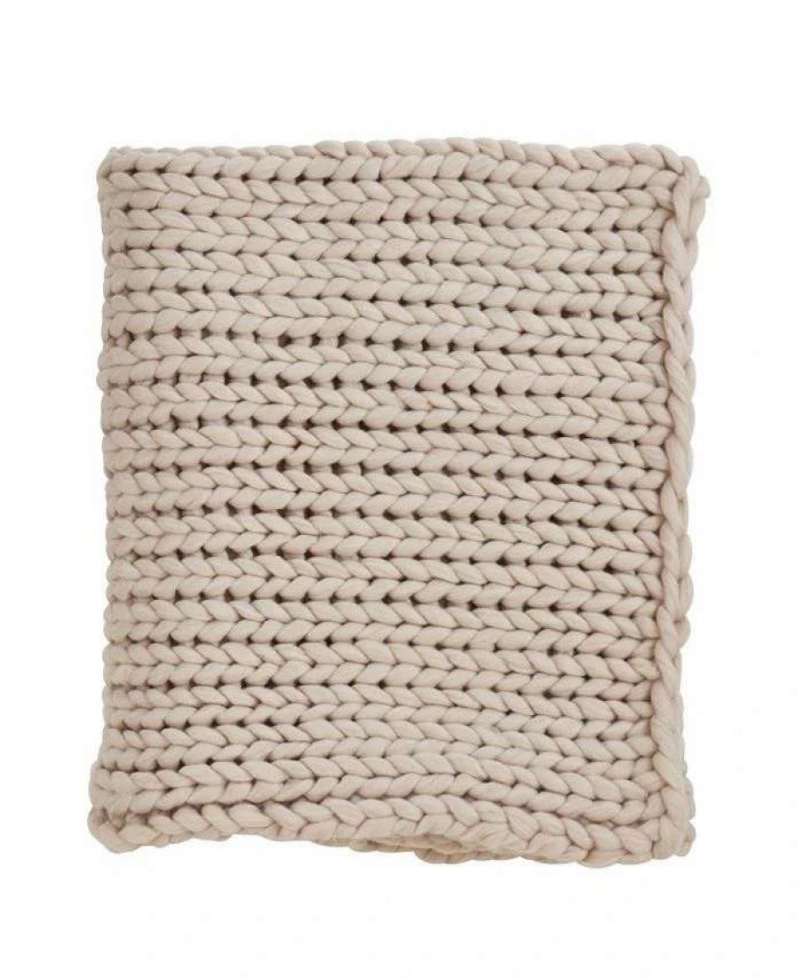 Blankets & Throws * | Saro Lifestyle Chunky Woven Knit Throw