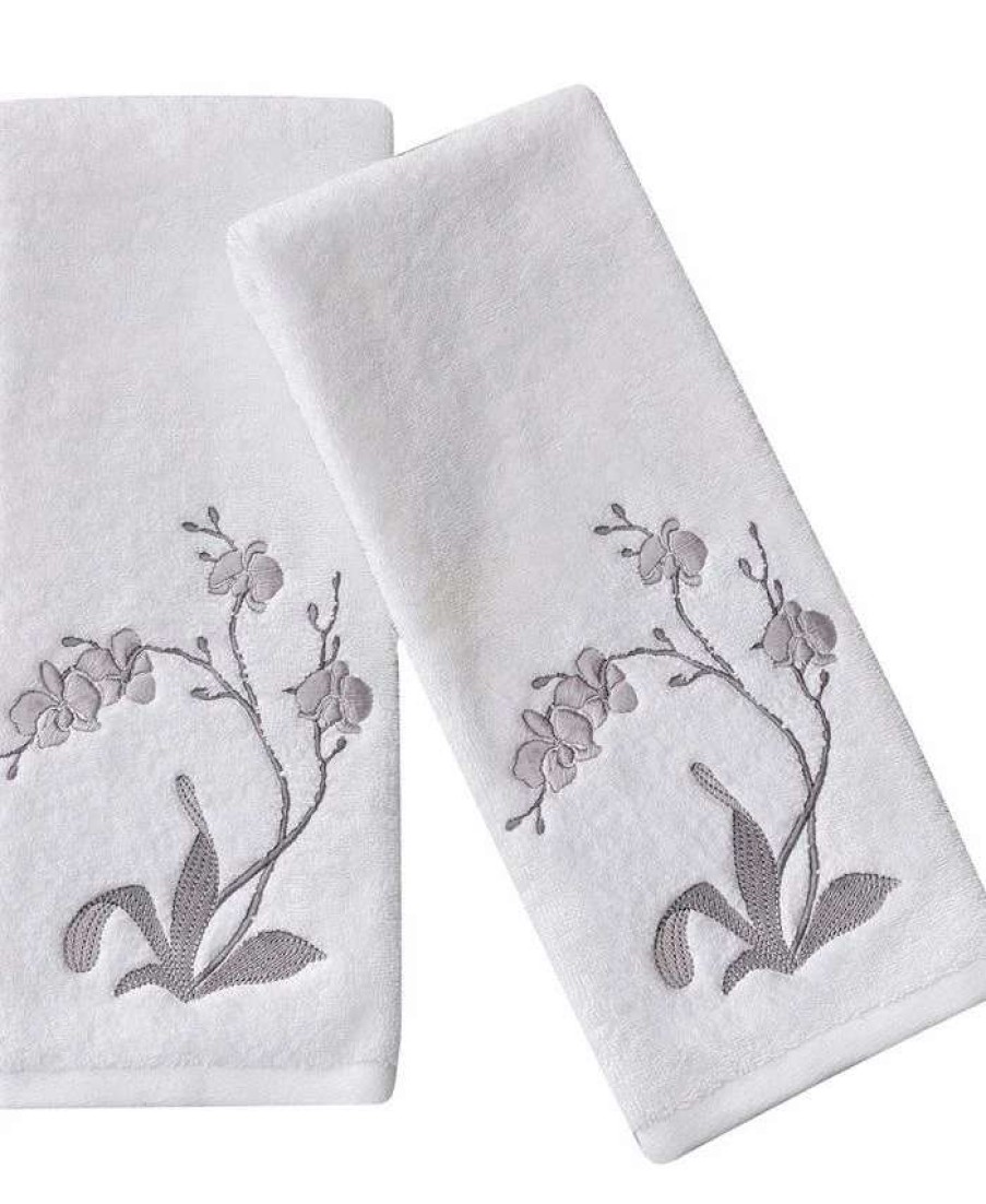 Bath Towels * | Michael Aram Orchid Embroidered Towel Set, 2 Pieces Gray