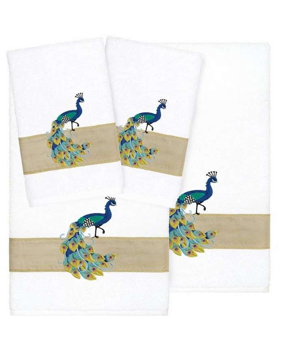 Bath Towels * | Linum Home Textiles Turkish Cotton Penelope Embellished Towel Set, 4 Piece