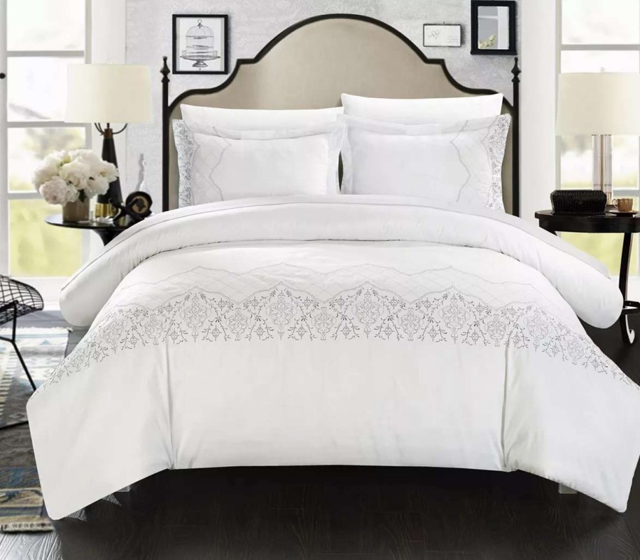 Duvet Covers & Sets * | Chic Home Sophia 7 Pc King Duvet Set White