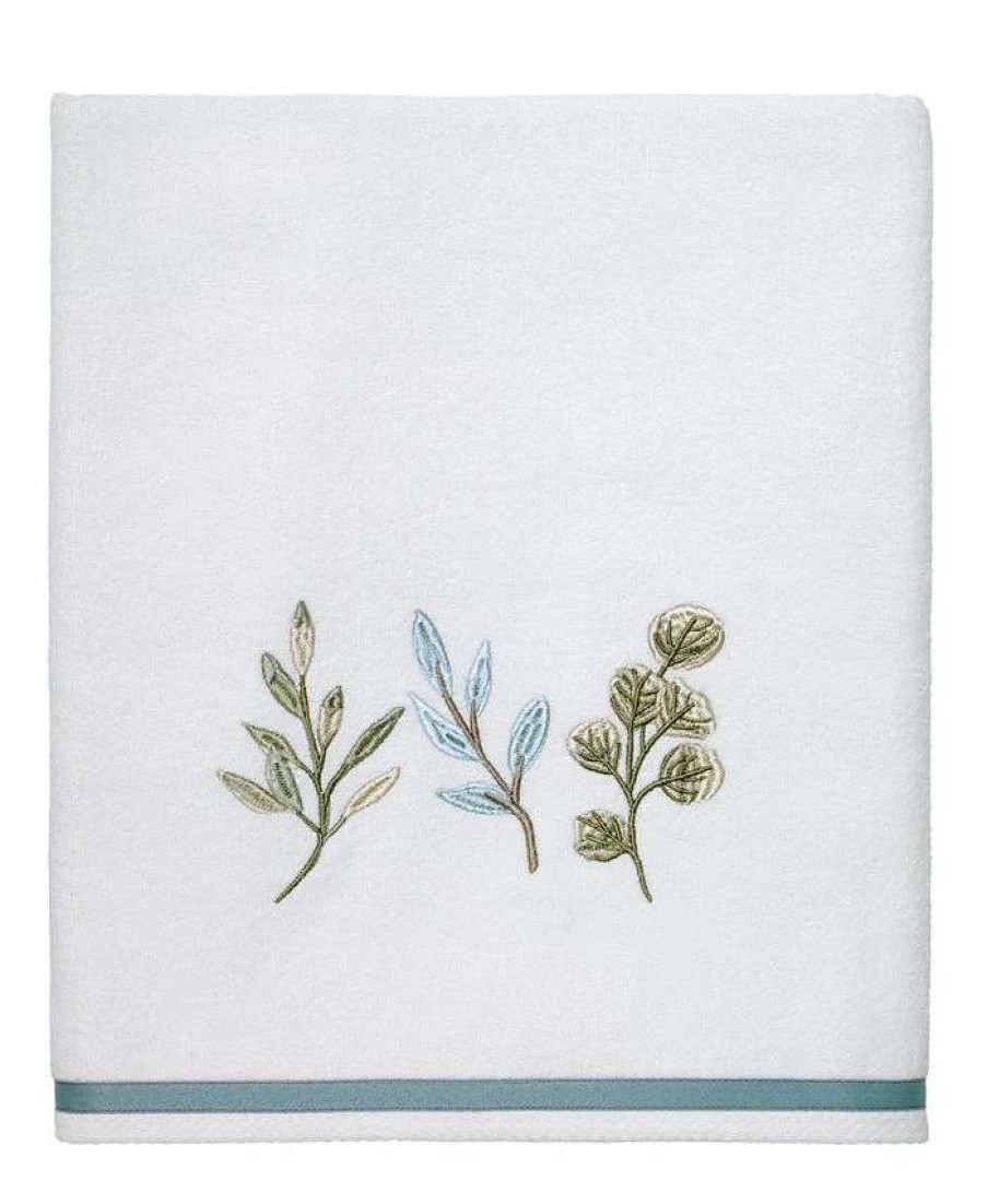 Bath Towels * | Avanti Ombre Leaves Bath Towel White