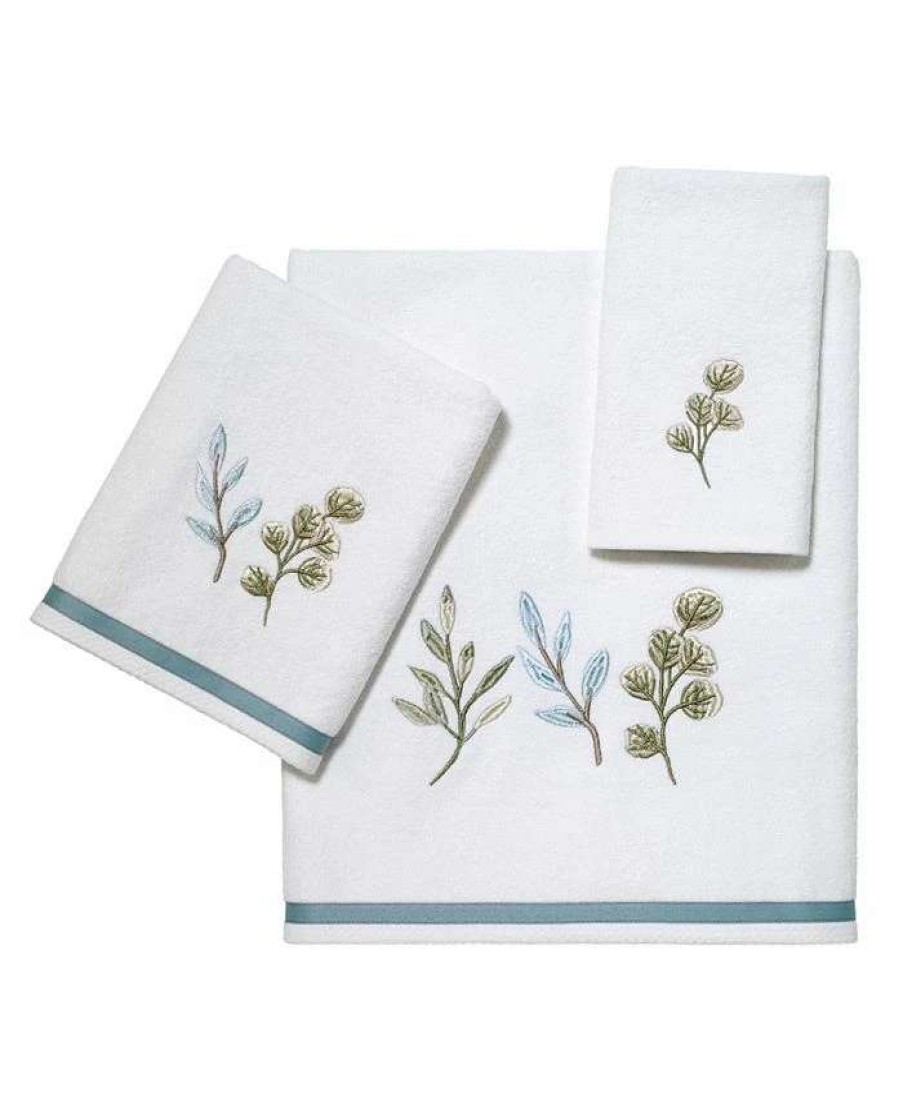 Bath Towels * | Avanti Ombre Leaves Bath Towel White