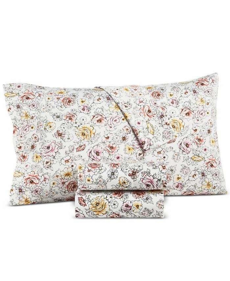 Sheets & Pillowcases * | Charter Club Outline Floral 550 Thread Count Cotton Pillowcase Pair, Standard, Created For Macy'S