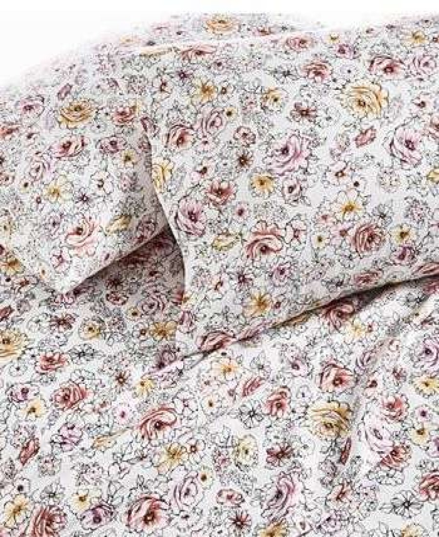 Sheets & Pillowcases * | Charter Club Outline Floral 550 Thread Count Cotton Pillowcase Pair, Standard, Created For Macy'S