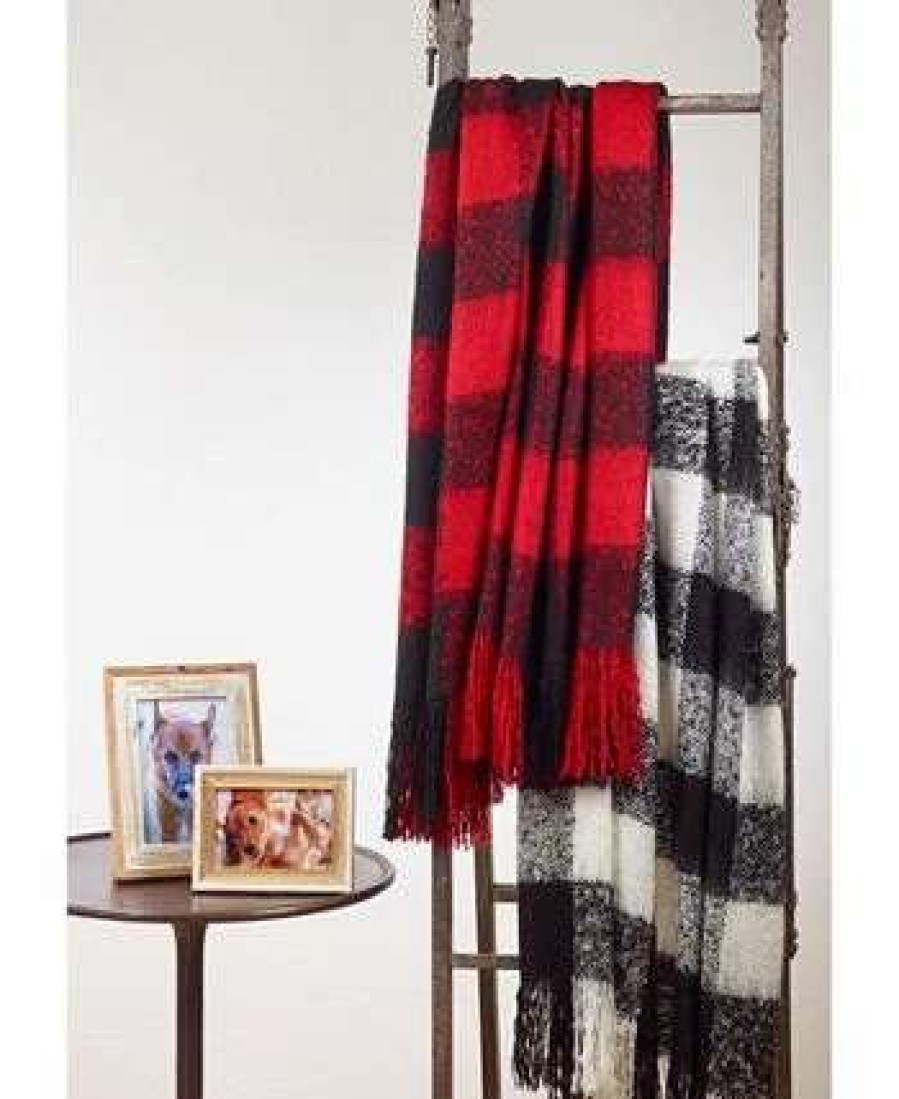 Blankets & Throws * | Saro Lifestyle Buffalo Plaid Throw Red